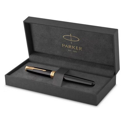 Parker Sonnet Fountain Pen - Black Lacquer Gold Trim